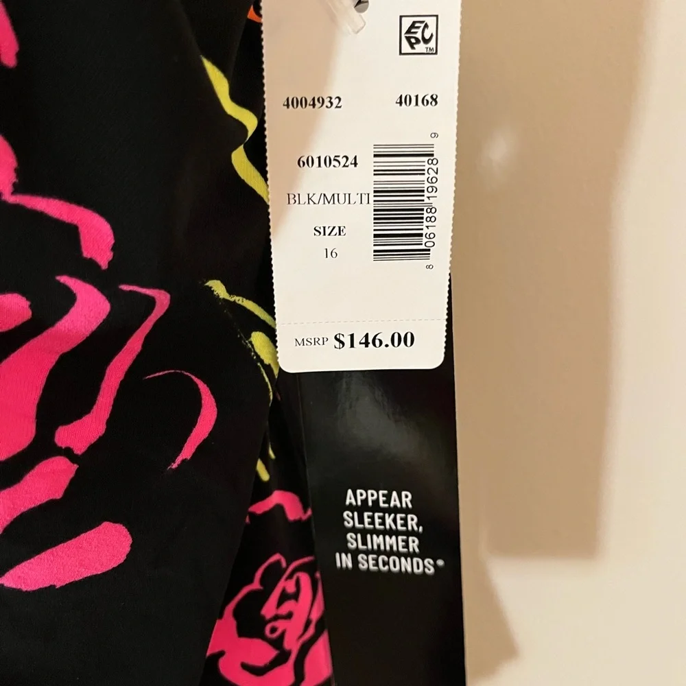 MAGICSUIT TROPICAL PRINT ONE-PIECE SWIMSUIT: BLACK: NWT: SIZE 16 - Picture 7 of 10